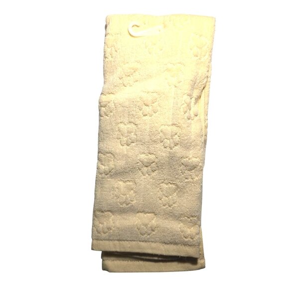 Dog Beige Hand Towel With Embroidered Schnauzer & Paw Print Pattern - Picture 2 of 3